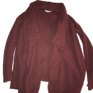 Maroon Blanket Cardigan